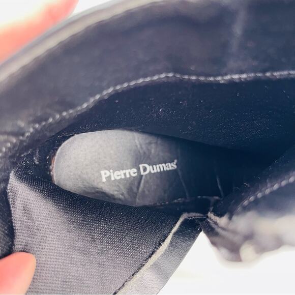 Pierre Dumas black moto strappy block heel ankle booties 9 - Picture 8 of 8